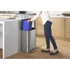 Kohler 20956-ST 11 Gallon Hands-Free Dual Compartment Recycling Kitchen Step, Trash Can with Foot Pedal, Quiet-Close Lid, Stainless Steel