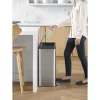 Kohler 20956-ST 11 Gallon Hands-Free Dual Compartment Recycling Kitchen Step, Trash Can with Foot Pedal, Quiet-Close Lid, Stainless Steel