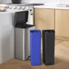 Kohler 20956-ST 11 Gallon Hands-Free Dual Compartment Recycling Kitchen Step, Trash Can with Foot Pedal, Quiet-Close Lid, Stainless Steel