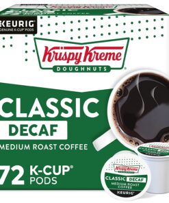 Krispy Kreme Classic Decaf, Single-Serve Keurig K-Cup Pods, Medium Roast Coffee Pods, 12 Count (Pack of 6)