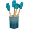 Le Creuset JS450-17 Silicone Craft Series Utensil Set with Stoneware Crock, 5 pc., Caribbean