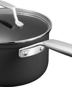 MSMK 3.5 Quart Saucepan with lid, Stay-Cool Handle, Burnt also Nonstick, PFOA Free Non-Toxic, Scratch-resistant, Induction Cooking Pot
