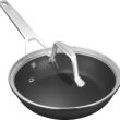 MSMK 7 inch Small Egg Nonstick Frying Pan with Lid, Eggs Omelette Burnt also Non stick, Scratch-resistant, Induction Skillet, Oven Safe to 700°F Pan for Cooking, Dishwasher Safe