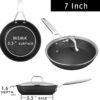MSMK 7 inch Small Egg Nonstick Frying Pan with Lid, Eggs Omelette Burnt also Non stick, Scratch-resistant, Induction Skillet, Oven Safe to 700°F Pan for Cooking, Dishwasher Safe