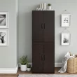 Mainstays 4-Door 5' Storage Cabinet, Dark Chocolate