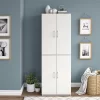 Mainstays 4-Door 5' Storage Cabinet, White Stipple