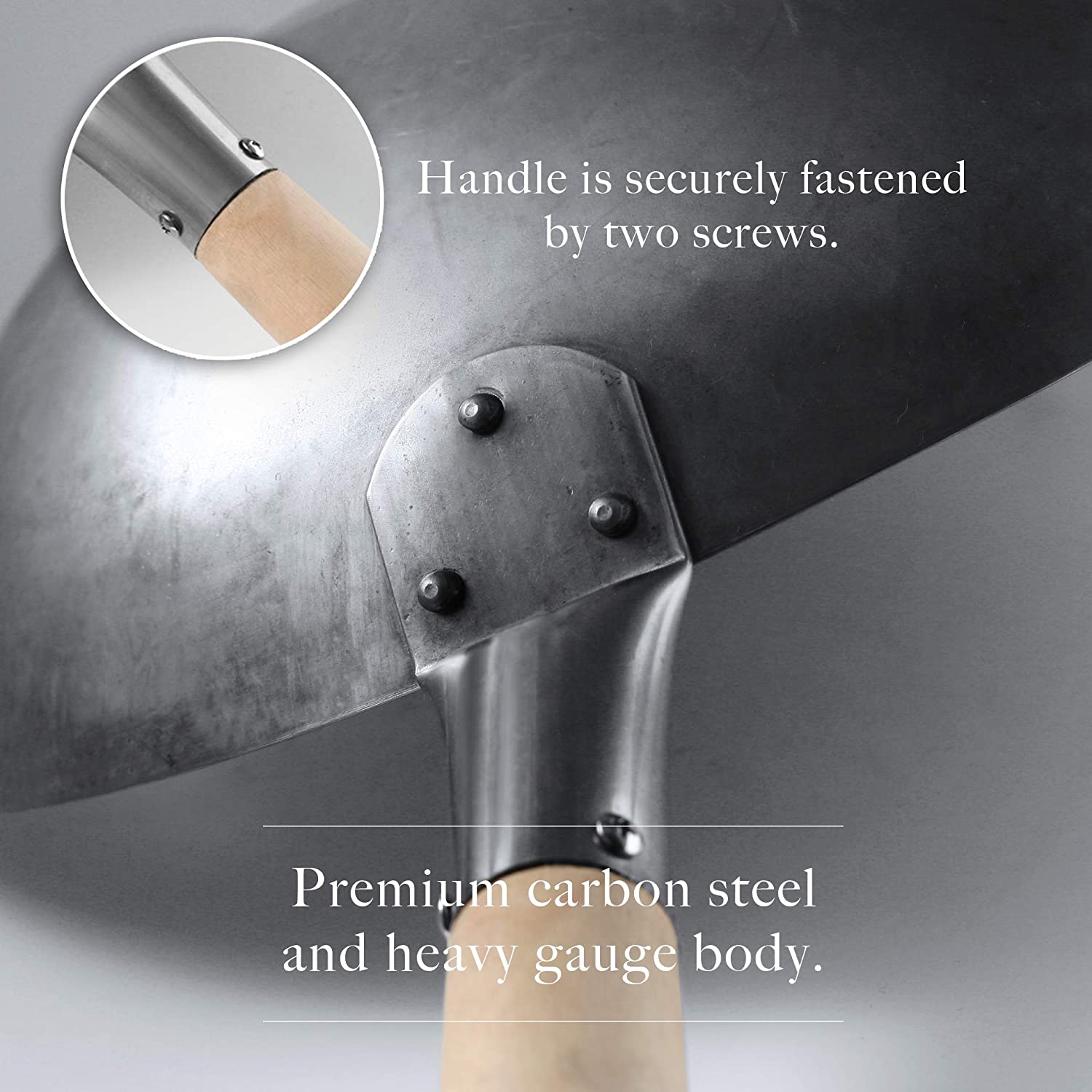 Pre-Seasoned Blue Carbon Steel Hand Hammered Flat Bottom Pow Wok - 14 –  mammafong