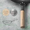 Mammafong Round Bottom Carbon Steel Wok Pan - Authentic Hand Hammered Woks and Stir Fry Pans - 12-inch Pow Wok for gas stoves
