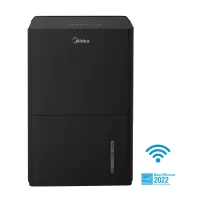 Midea 50-Pint EnergyStar Smart Dehumidifier for Wet Rooms with Pump, Black, MAD50PS1WBL