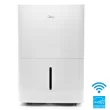 Midea 50-Pint EnergyStar Smart Dehumidifier for Wet Rooms with Pump, White, MAD50PS1WS-E