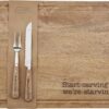 Mud Pie Carving Board Set, board 15 x 19 knife 11 fork 9