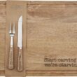 Mud Pie Carving Board Set, board 15 x 19 knife 11 fork 9