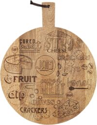 Mud Pie Wooden Charcuterie Lazy Susan, Brown, 20x 16
