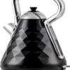 OVENTE KS755B Cleo Collection 7.1-Cup Black Electric Kettle with Boil-Dry Protection and Auto Shut-Off