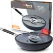 Professional 11 Inch Nonstick Frying Pan with Lid | Italian Made Ceramic Nonstick Pan by DaTerra Cucina | Sauté Pan, Chefs Pan, Non Stick Skillet Pan for Cooking, Sizzling, Searing, Baking and More