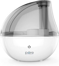 Pure Enrichment MistAire Silver Ultrasonic Cool Mist Humidifier - Lasts Up to 25 Hours, Whisper-Quiet Operation, Optional Night Light, & Auto Safety Shut-Off - Ideal for Bedroom, Office, & Nursery