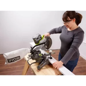 RYOBI P321K1N-P553 ONE+ 18V Cordless 2-Tool Combo Kit with 18-Gauge AirStrike Brad Nailer, 7-1/4 in. Miter Saw, 4.0 Ah Battery, and Charger