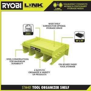 RYOBI STM401 LINK Tool Organizer Shelf
