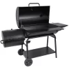 Royal Gourmet CC2036F Charcoal Barrel Grill with Offset Smoker in Black