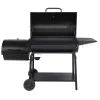 Royal Gourmet CC2036F Charcoal Barrel Grill with Offset Smoker in Black