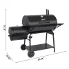 Royal Gourmet CC2036F Charcoal Barrel Grill with Offset Smoker in Black