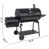 Royal Gourmet CC2036F Charcoal Barrel Grill with Offset Smoker in Black
