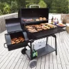 Royal Gourmet CC2036F Charcoal Barrel Grill with Offset Smoker in Black