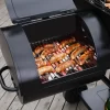 Royal Gourmet CC2036F Charcoal Barrel Grill with Offset Smoker in Black