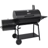 Royal Gourmet CC2036F Charcoal Barrel Grill with Offset Smoker in Black