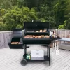 Royal Gourmet CC2036F Charcoal Barrel Grill with Offset Smoker in Black