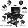 Royal Gourmet CD2030AN Charcoal Grill with 2 Side Tables in Black Royal Gourmet CD2030AN Charcoal Grill with 2 Side Tables in Black