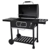 Royal Gourmet CD2030AN Charcoal Grill with 2 Side Tables in Black Royal Gourmet CD2030AN Charcoal Grill with 2 Side Tables in Black