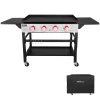 Royal Gourmet GB4000C 36-Inch Flat Top Gas Griddle with Protected Cover, 4-Burner Propane Grill, Black