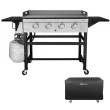 Royal Gourmet GB4001C 4-Burner Gas Griddle with a Cover in Steel