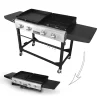 Royal Gourmet GD401 4-Burners Portable Propane Gas Grill and Griddle Combo Grills in Black with Side Tables Royal Gourmet GD401 4-Burners Portable Propane Gas Grill and Griddle Combo Grills in Black with Side Tables