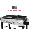 Royal Gourmet GD401 4-Burners Portable Propane Gas Grill and Griddle Combo Grills in Black with Side Tables Royal Gourmet GD401 4-Burners Portable Propane Gas Grill and Griddle Combo Grills in Black with Side Tables