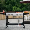 Royal Gourmet GD401C 4-Burners Portable Propane Gas Grill and Griddle Combo Grills in Black with Side Tables with Cover