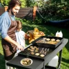 Royal Gourmet GD403 4-Burner 48,000 BTU Portable Flat Top Gas Grill and Griddle Combo Grill in Black with Folding Legs for Outdoor Cooking Royal Gourmet GD403 4-Burner 48,000 BTU Portable Flat Top Gas Grill
