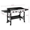 Royal Gourmet GD403 4-Burner 48,000 BTU Portable Flat Top Gas Grill and Griddle Combo Grill in Black with Folding Legs for Outdoor Cooking Royal Gourmet GD403 4-Burner 48,000 BTU Portable Flat Top Gas Grill