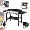 Royal Gourmet GD403 4-Burner 48,000 BTU Portable Flat Top Gas Grill and Griddle Combo Grill in Black with Folding Legs for Outdoor Cooking Royal Gourmet GD403 4-Burner 48,000 BTU Portable Flat Top Gas Grill