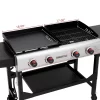 Royal Gourmet GD403 4-Burner 48,000 BTU Portable Flat Top Gas Grill and Griddle Combo Grill in Black with Folding Legs for Outdoor Cooking Royal Gourmet GD403 4-Burner 48,000 BTU Portable Flat Top Gas Grill
