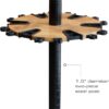 Rush Creek Creations 24 Round Fishing Rod Rack with 6 Extension Post - Fishing Pole Holder and Storage, American Cherry Finish