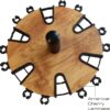 Rush Creek Creations 24 Round Fishing Rod Rack with 6 Extension Post - Fishing Pole Holder and Storage, American Cherry Finish