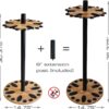 Rush Creek Creations 24 Round Fishing Rod Rack with 6 Extension Post - Fishing Pole Holder and Storage, American Cherry Finish