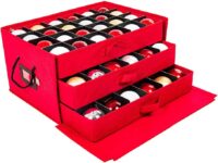 Santa's Bag Red 3-Drawer Ornament Storage Box