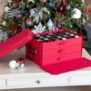 Santa's Bag Red 3-Drawer Ornament Storage Box