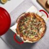Scafild 3-Quart Round Enamelled Cast Iron Dutch Oven - Red