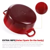 Scafild 3-Quart Round Enamelled Cast Iron Dutch Oven - Red