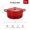Scafild 3-Quart Round Enamelled Cast Iron Dutch Oven - Red