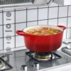 Scafild 3-Quart Round Enamelled Cast Iron Dutch Oven - Red